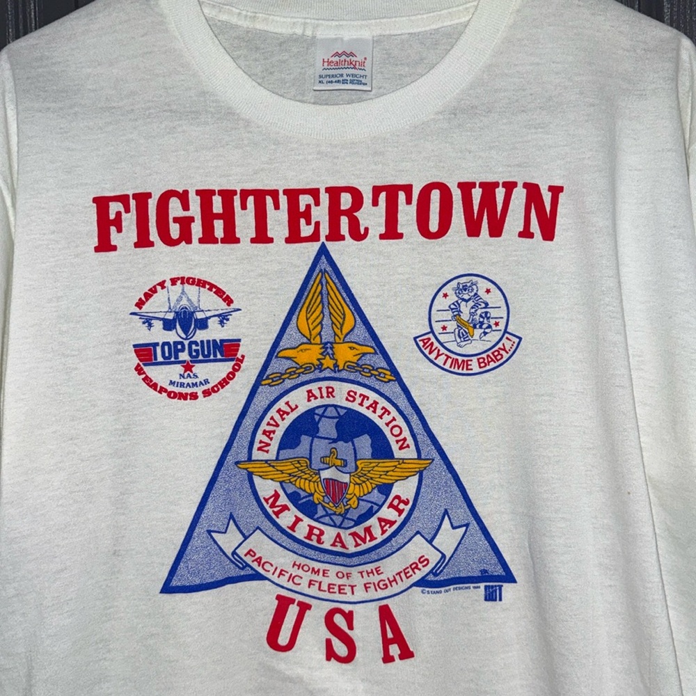 Top Gun Miramar Fightertown USA Vintage T Shirt 1988